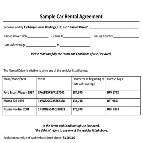 We encourage you to pay them immediately. FREE 12+ Sample Car Rental Agreement Templates in PDF | MS ...