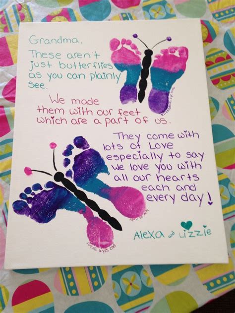 Students can create mother's day crafts, gifts and use poems for mother's day to make it a special occasion. Mother's Day idea --Butterfly Footprints with a special ...