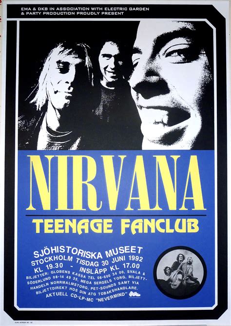 Nostalgipalatset - NIRVANA (1992) Stockholm 30 June Concert poster