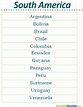 Printable List of Countries in South America | List of all countries ...