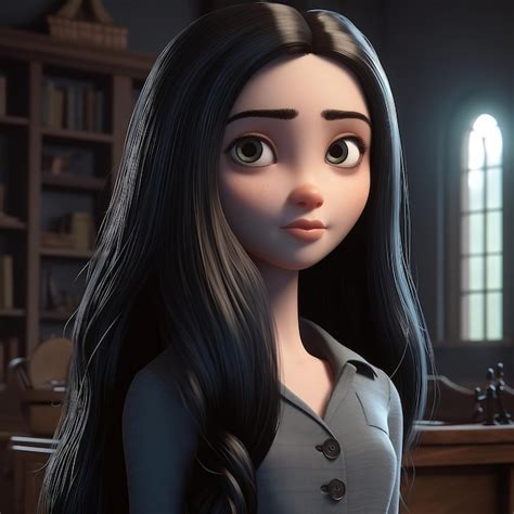 Premium Ai Image Gothic Style Girl Cartoon Character 3d Beautiful