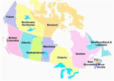 French Canada Map Provinces And Capitals