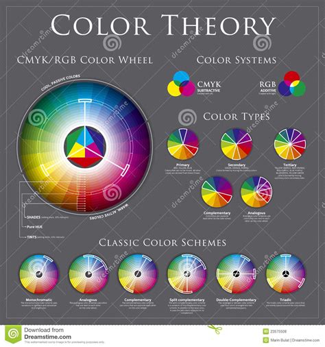Color Wheel Theory Stock Vector Illustration Of Contrast 23575508