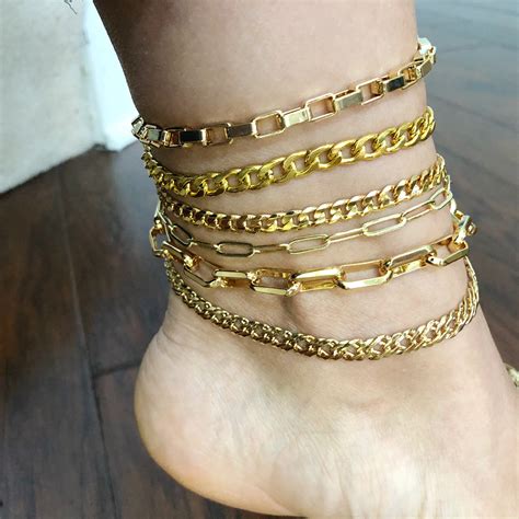 Big Bold Gold Chain Anklet Bracelet Paperclip Anklet Thick Etsy