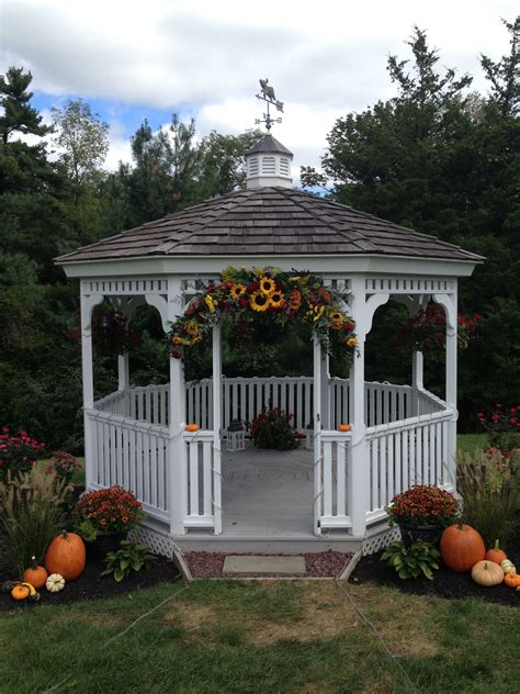 Decorated Gazebo For A Fall Wedding From The Garden Path Gazebo Decorations Gazebo Wedding