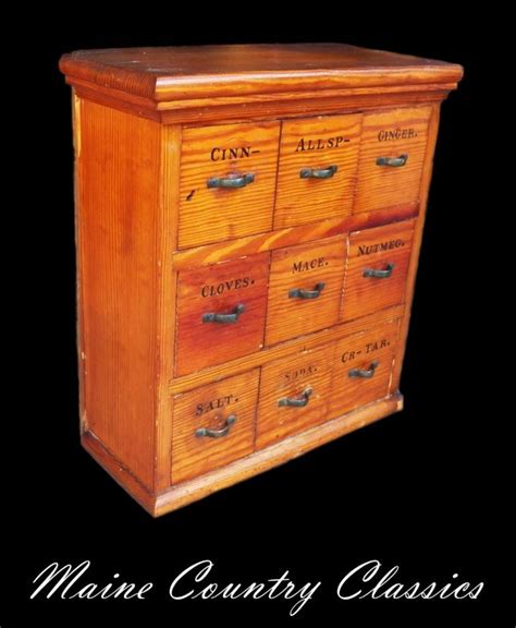 Check spelling or type a new query. Antique 9 DRAWER SPICE CHEST Pine Herb Storage Apothecary ...
