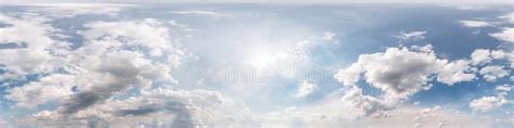 Seamless Cloudy Blue Sky Hdri Panorama 360 Degrees Angle View With