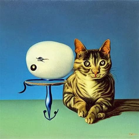 A Surrealist Painting Of A Cat By Salvador Dali Stable Diffusion