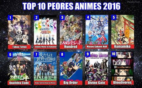 Top 10 Peores Animes 2016 Anime Amino