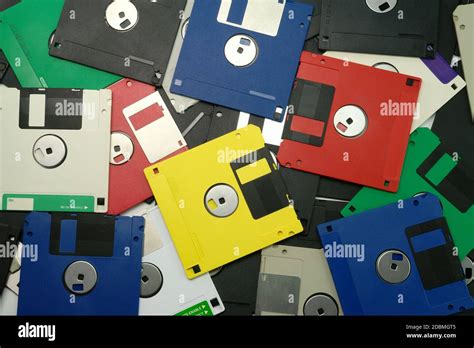 Stack Of Vintage Floppy Drives From Top View Stock Photo Alamy