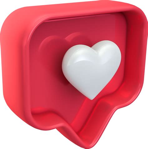 Instagram Like Heart Love Icon In 3d Social Logos