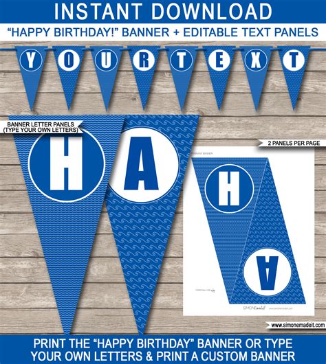Free printable happy birthday templates. Pool Party Banner Template | Happy Birthday Banner ...
