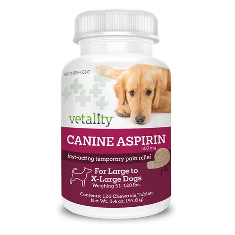 Vetality Canine Aspirin For Dogs Pain Relief Chewable Tablets Dog First