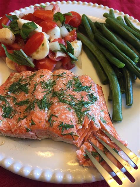 Quickly add whatever veggies or sauce you want and get them back in the oven asap. Slow Baked Salmon At Low Temperature - Melanie Cooks