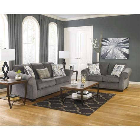 Makonnen Charcoal Living Room Set Signature Design By Ashley Furniture