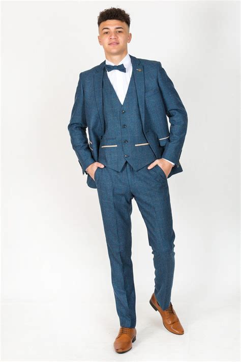Actor Reece Douglas In Dion Blue Tweed Check Suit Marc Darcy