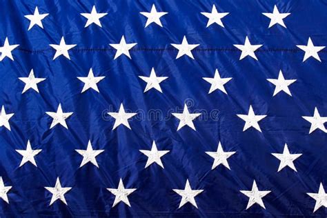 American Flag Closeup White Stars Blue Background Stock Image Image