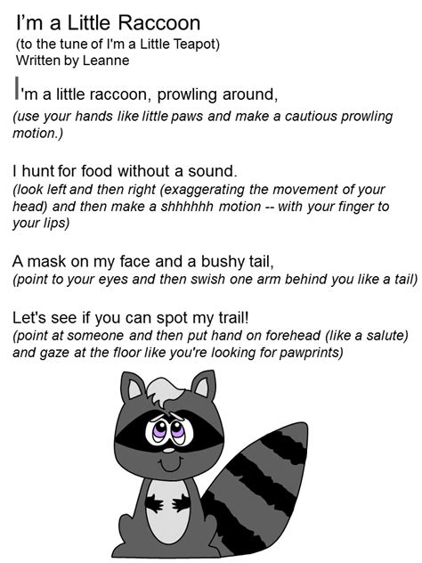 Easily teach raps to kids through these lesson plans. I'm a Little Raccoon Song