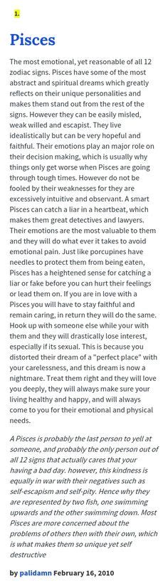The zodiac indicates they're the most compatible with scorpios. 520 Pisces, that's me! ideas | pisces, pisces zodiac ...
