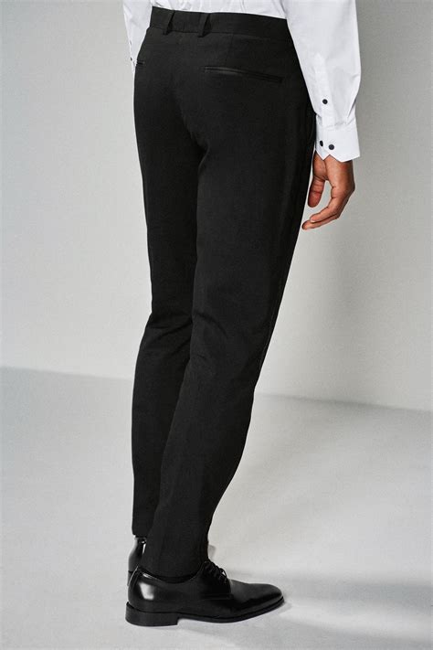 Buy Black With Tape Detail Slim Tuxedo Suit Trousers From The Next Uk