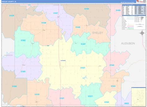 Shelby County Ia Wall Map Color Cast Style By Marketmaps Mapsales