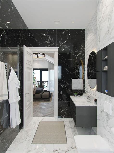 White And Black Marble Bathroom Ideas 75 Beautiful Black Marble Tile