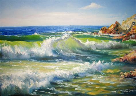 Original Oil Painting Impressionist Art Sea Landscape Wall Etsy