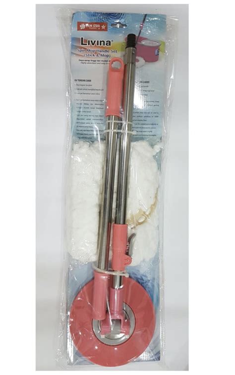 Jual Jual Alat Pel Lantai Lion Star Livina Spin Mop Handle Set Bm