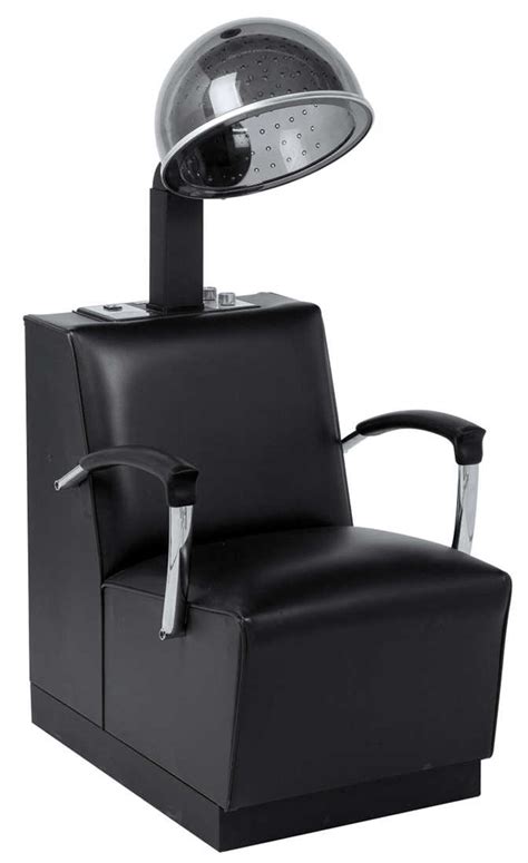Professional barber working with a client in a hairdressing salon, uses a hair dryer. Maurine Dryer Chair