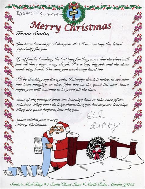 My Letter From Santa Claus Letter From Santa Template Ideas