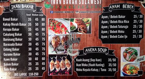 Harga menu Ikan Bakar Sulawesi & Ayam Bakar terbaru 2022-2023 di