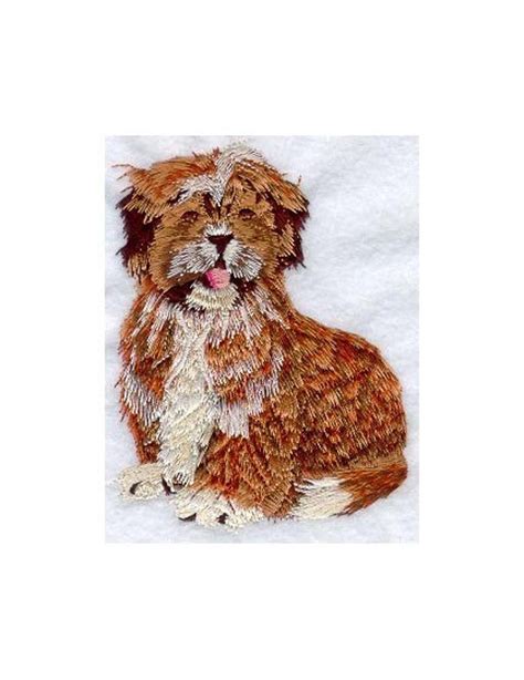 Lhasa Apso Puppy Machine Embroidered Quilt Block Azeb Etsy
