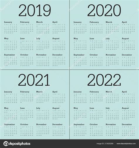 2019 And 2020 And 2021 Calendar Printable Template Business Format