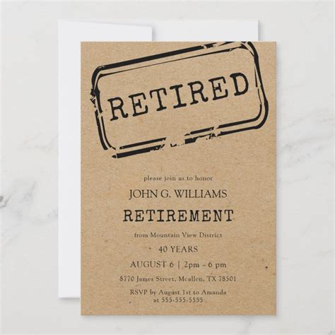 Retired Funny Kraft Retirement Invitation Zazzle