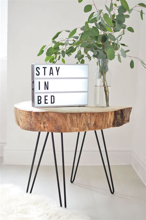 Black oak coffee table, end table. Small Apartment DIY: Minimalist Tree Slice Coffee Table ...