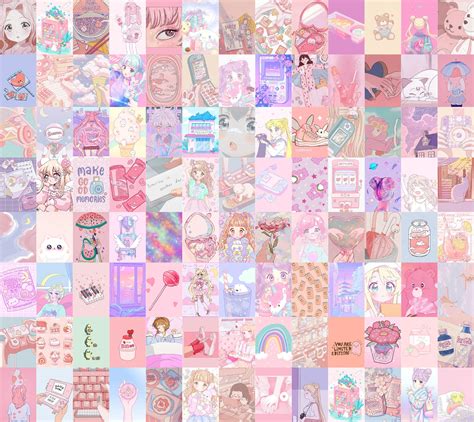 104 Pcs Kawaii Aesthetic Wall Collage Kit Anime Room Decor Etsy