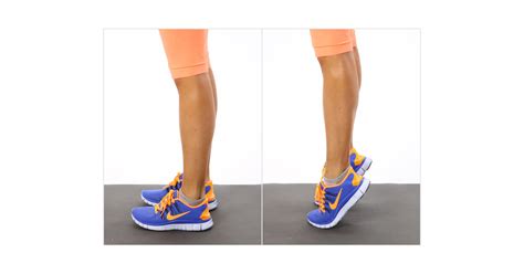 legs heel raises easy standing exercises for abs bum legs arms and chest popsugar