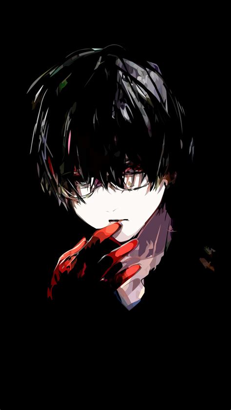 Tokyo Ghoul Anime Black Darkness Fictional Character Boy Sad