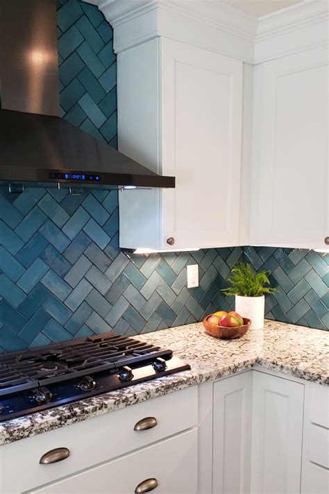 Dark Blue Tiles Kitchen Backsplash Kitchen Ideas