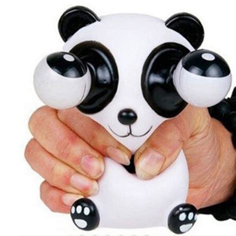 Creative Funny Cartoon Panda Small Squeeze Anti Stress Toy Pop Out Eyes Doll Stress Relief