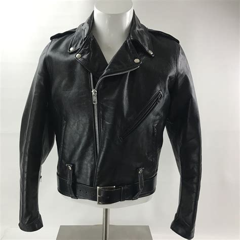 Vintage Amf Harley Davidson Black Leather Biker Motorcycle Jacket Mens