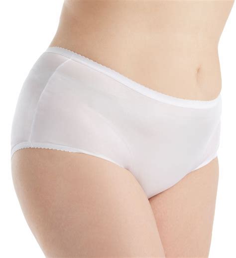 Women S Shadowline P Plus Size Nylon Modern Brief Panty White