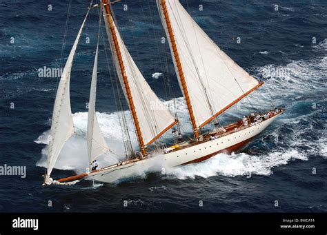 135ft Herreshoff Schooner Eleonora Sailing During Antigua Classic