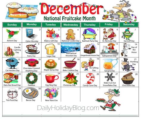 December Random Holidays Calendar National Holiday