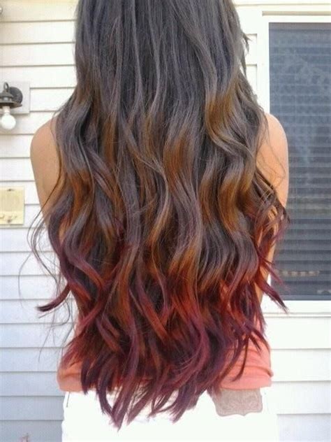 See how this duo hue can be worn in a multitude of ways. Dip Dye_ Red Brown - Daily Vanity