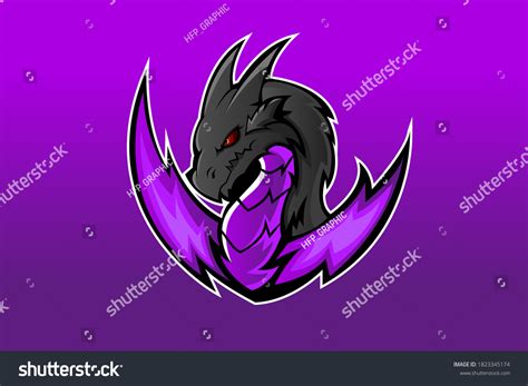 Dark Dragon Mascot Logo Vector Eps Royalty Free Stock Vector