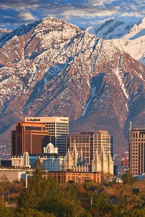 Salt Lake City Salt Lake City Utah City Skyline Beautiful Places