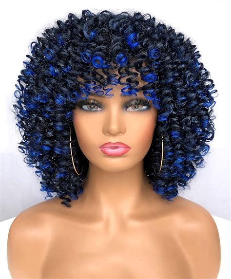 Amazon Annivia Curly Afro Wig With Bangs Short Kinky Curly Wigs