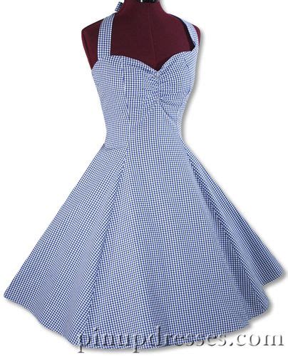 Retro Dresses Pinupdresses Blue Gingham Dress Retro Dress Funky Fashion