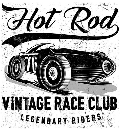 Vintage Race Car For Printingvector Old School Race Posterretro Race